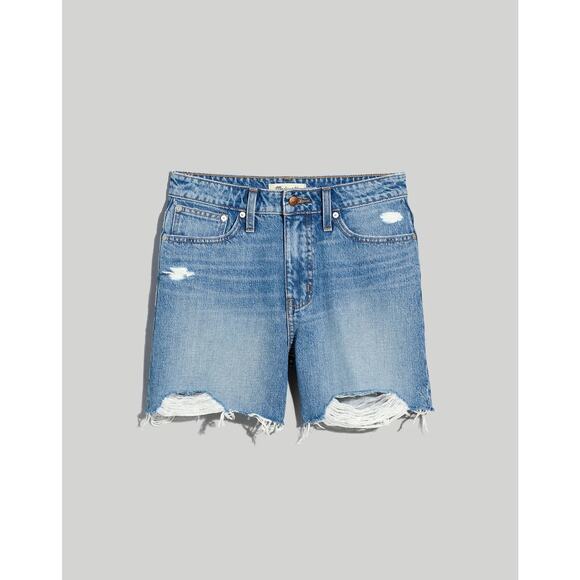 NWT Madewell Plus Curvy Relaxed Mid-Length Denim Shorts in Brockport Wash 22 - Picture 1 of 5